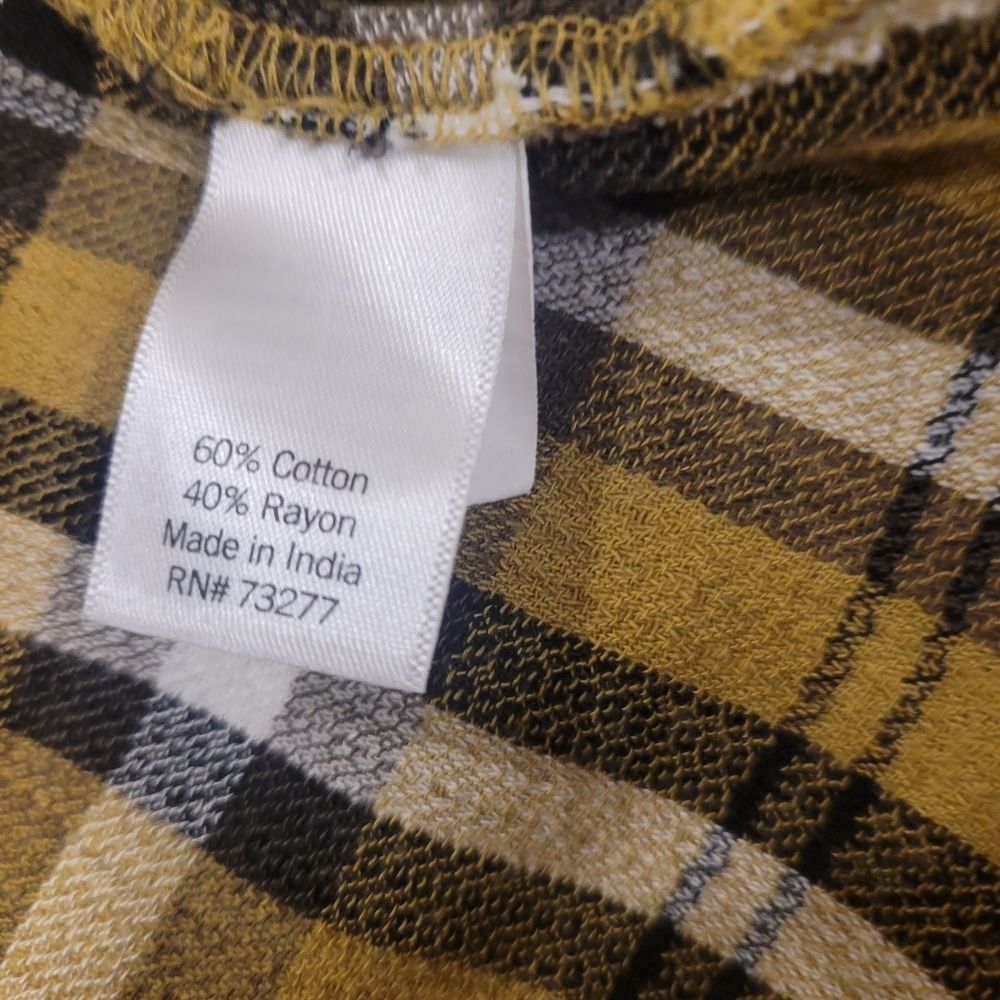Sonoma Women's Yellow Plaid Button Down Shirt - Picture 6 of 6